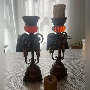 Candle holders with candles